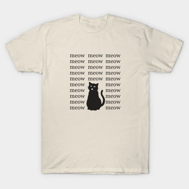 Chatty Cat (Black cat) T-Shirt by andyjhunter